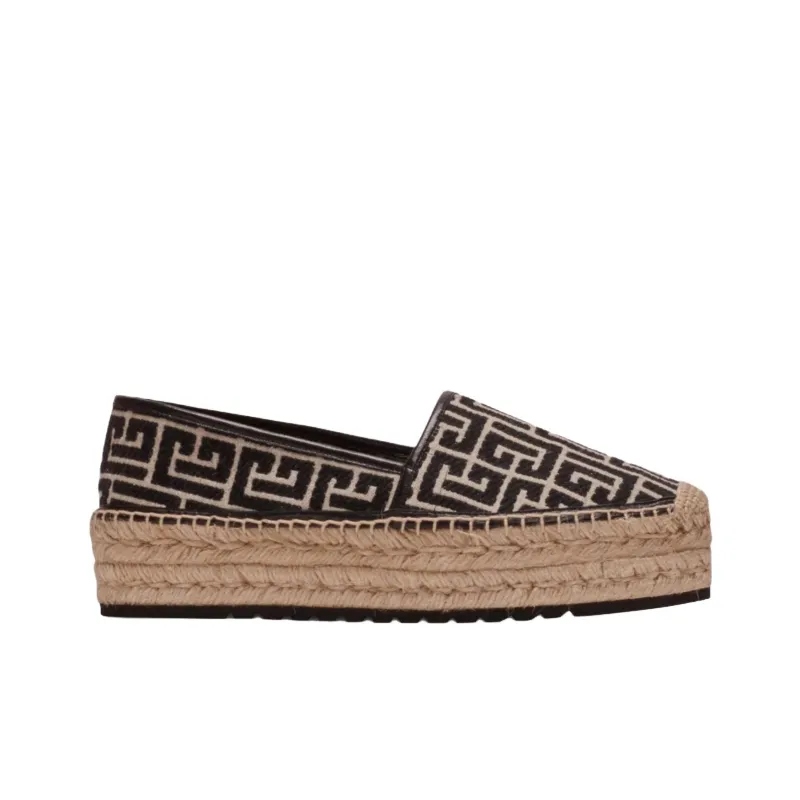 BALMAIN Alex Monogrammed Platform Espadrilles Women's-1