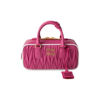 MIU MIU Sheepskin Shoulder Bag, Crossbody Bag, Handbag Trumpets Women's Cherry Blossom Red