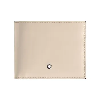 MONTBLANC Meisterstuck Full Grain Cow Leather Wallet Women's Ivory White