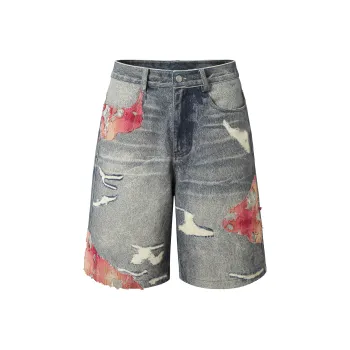 YADcrew Denim Shorts Unisex Blue