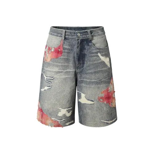 YADcrew Denim Shorts Unisex Blue