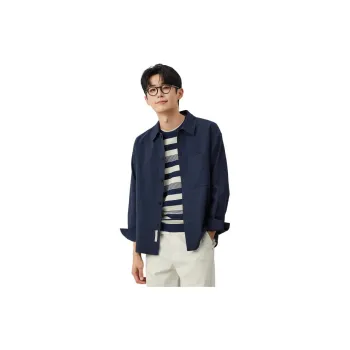 ZIOZIA Shirts Men Navy Blue