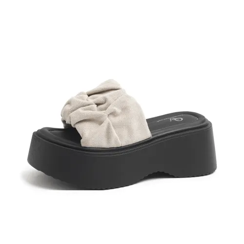 SHUXI Slide Slippers Women's Black/Yellow/Beige/Pink