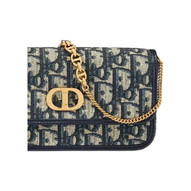 DIOR Miss Caro Cotton Shoulder Bag Trumpets Women's Blue-4