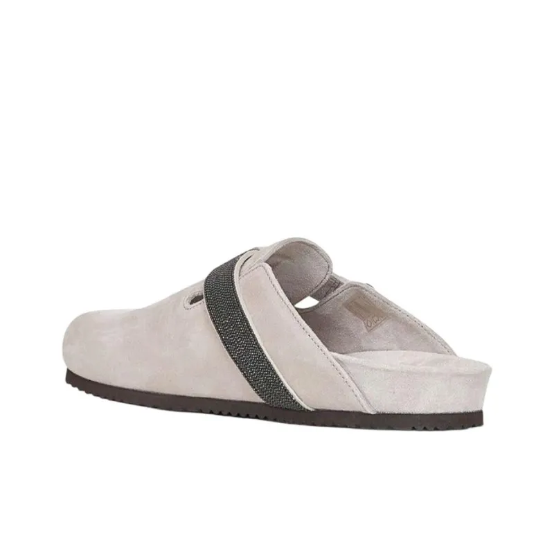 Brunello Cucinelli Closed Toe Slippers Women's White-3