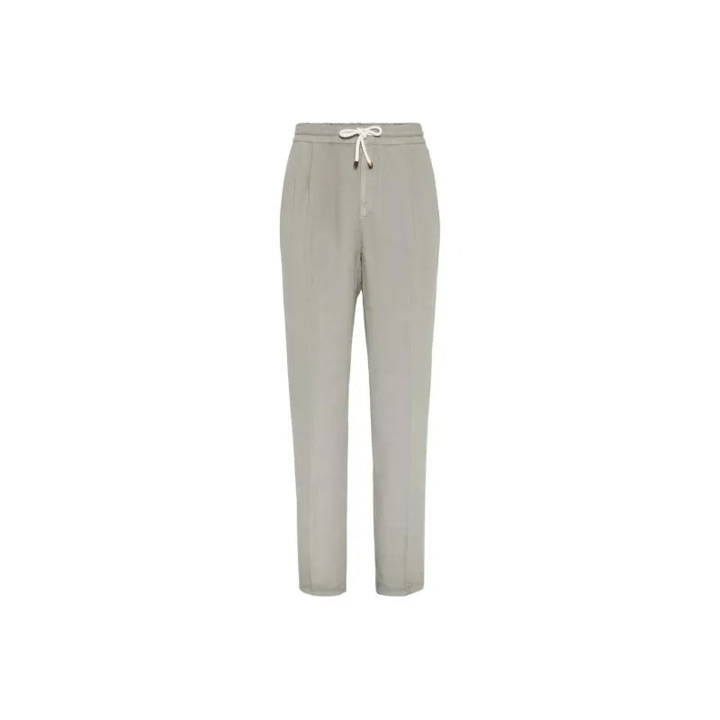 Brunello Cucinelli Drawstring waistband Tapered Trousers-0