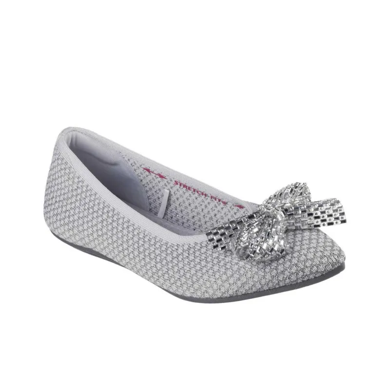 Skechers Cleo Point Shimmery Shine Low Top Casual Shoes Women's Silver-2