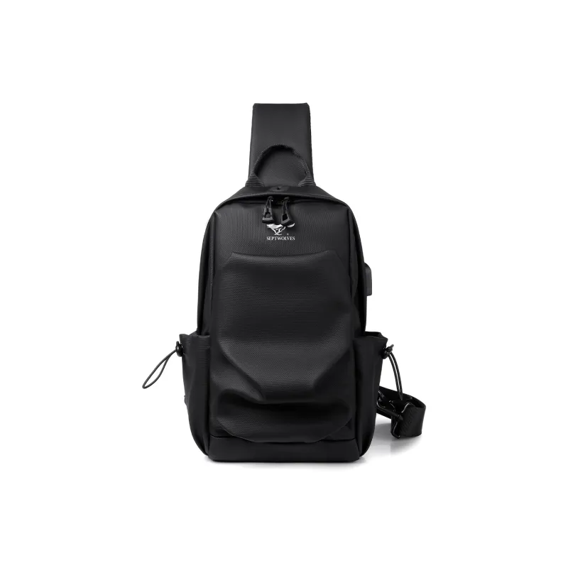 SEPTWOLVES Fabric Sling Bag Regular Men's Black/Gray-0