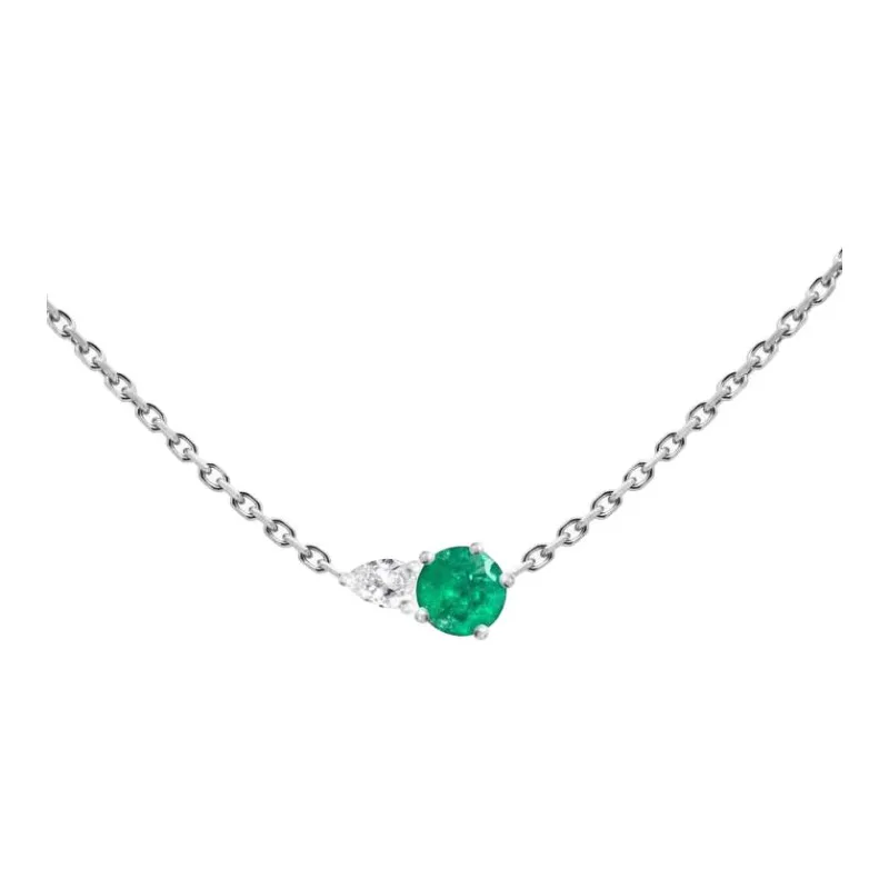 Redline White Gold, Diamond Necklaces Unisex Green-0