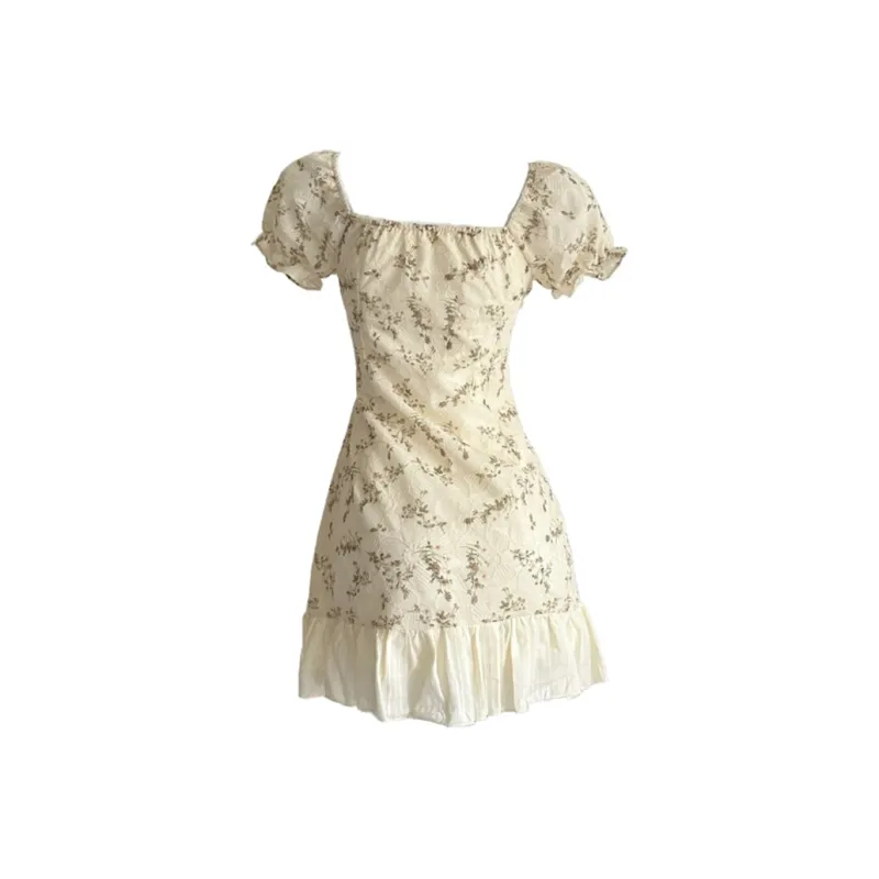 BEAUTIFUL CONFESSION Short Sleeved Dress Women's Apricot-1