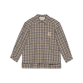 GUCCI Crop Tops Women's Beige Blue