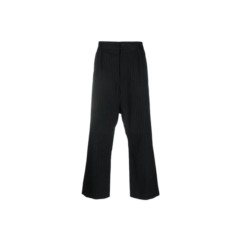 ATTACHMENT Pinstripe print Drop crotch Trousers-0