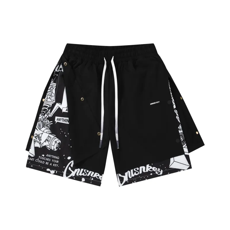 CRUSH KEY Casual Shorts Unisex-0