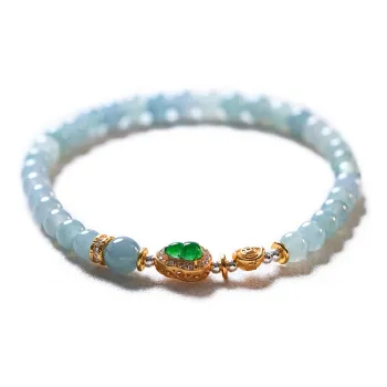 Amy's Garden Glutinous Jade Blue Water Jadeite Bracelet Women's