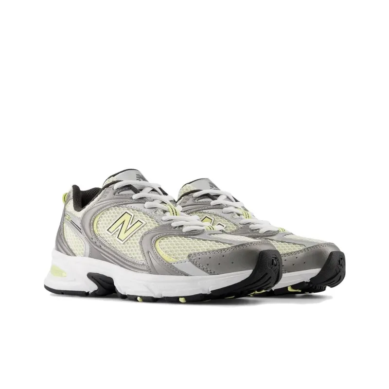 New Balance NB 530 Anti Slip Wear Resistant Low Top Casual Running Shoes Unisex White Silver-2