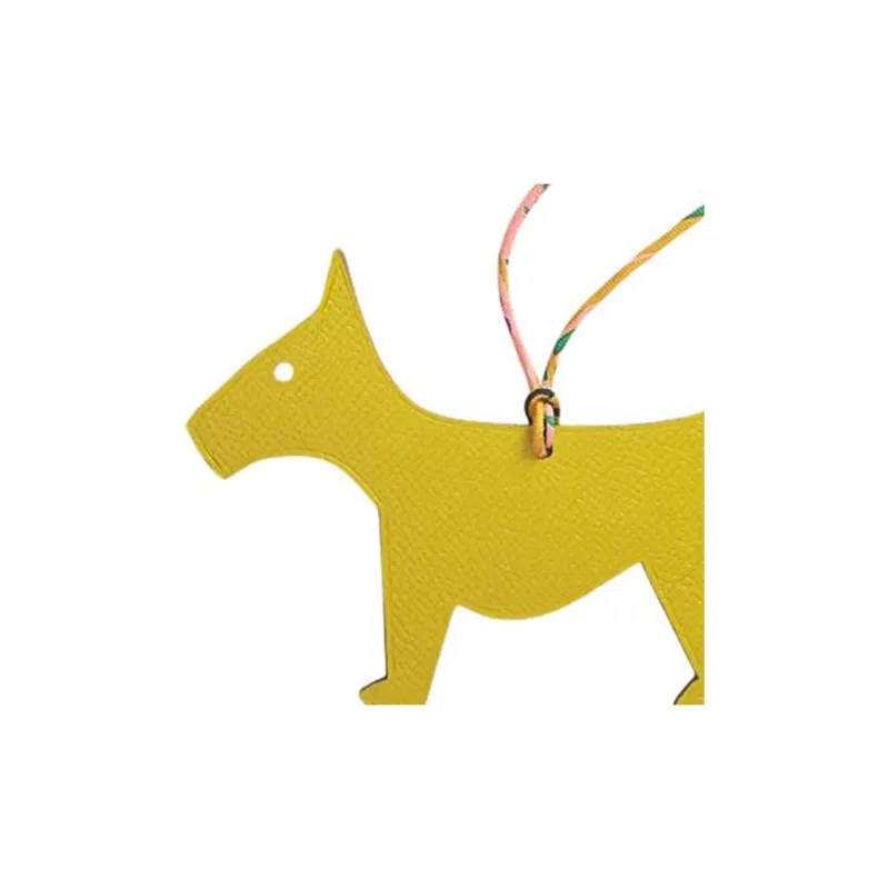 HERMES Chien Cow Leather With Goatskin Bag Accessory Unisex Yellow-1