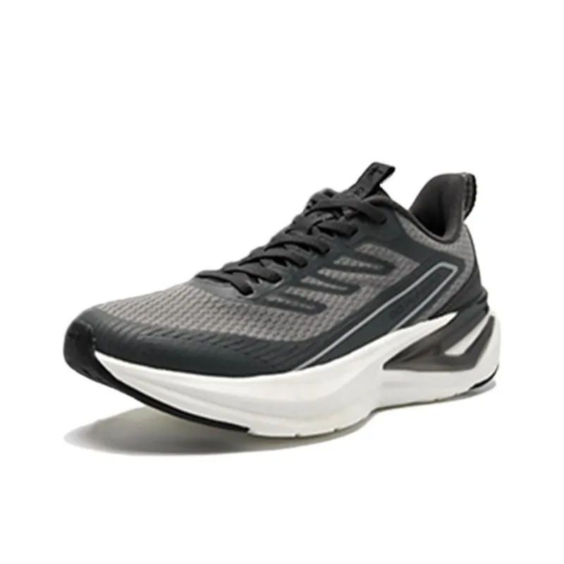 QIAODAN Cushioning, Slip Resistant, And Breathable Low Top Casual Running Shoes Men's Gray-0