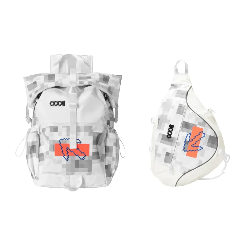 COEXISTENCE Polyester Backpack Basketball Bag Unisex White-10