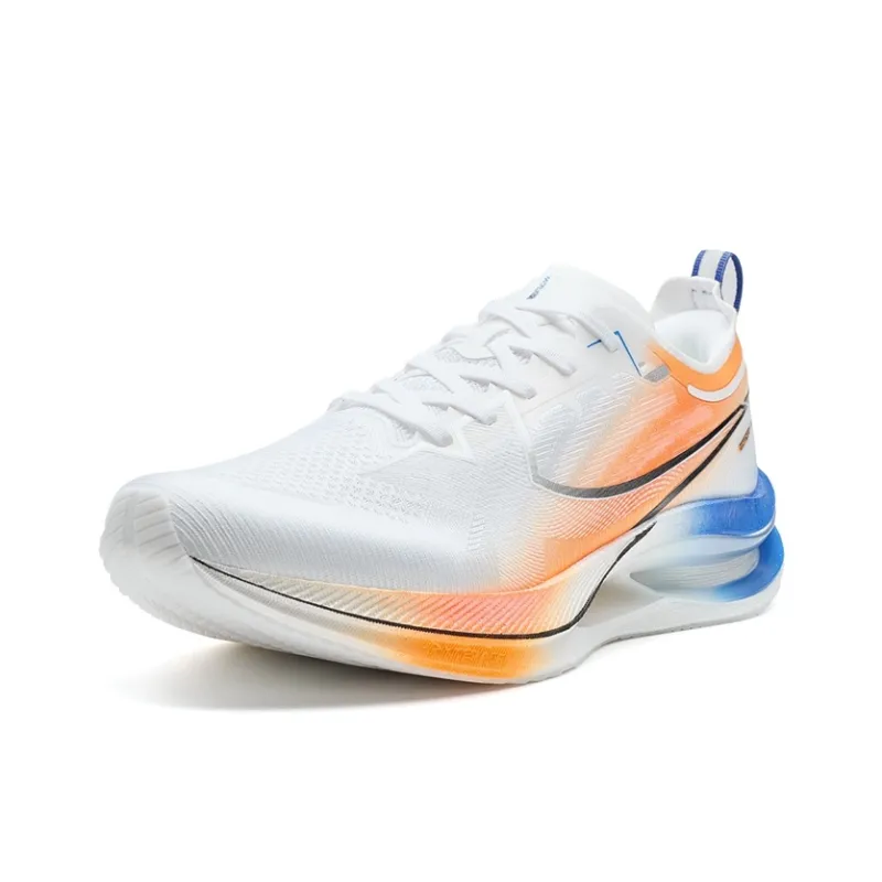 XTEP Wear Resistant Coverage Rebound Low Top Casual Running Shoes Men's White Orange Blue-1