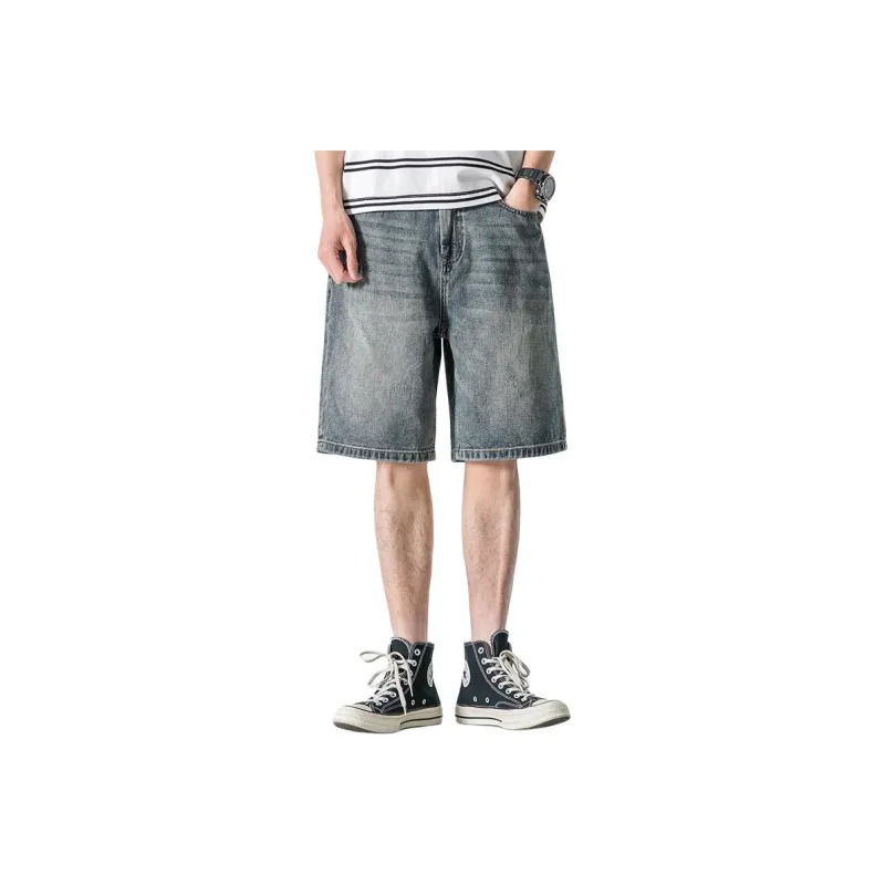 WOOD SOON Denim Shorts Men's Nostalgic Blue-0