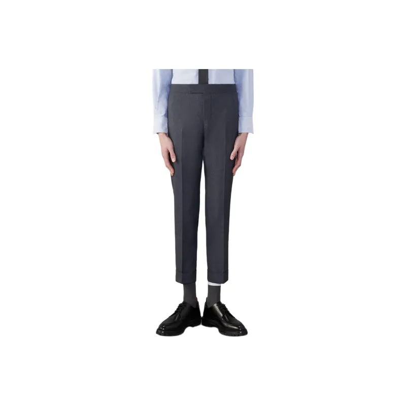 THOM BROWNE Mid rise Skinny leg Tailored Trousers-0