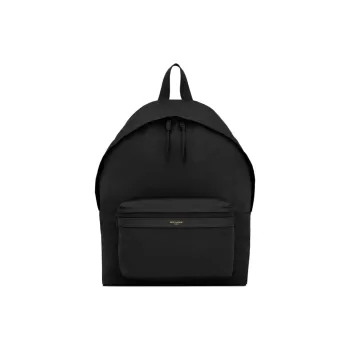 SAINT LAURENT Nylon With Leather Backpack Unisex Black