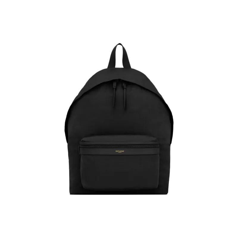 SAINT LAURENT Nylon With Leather Backpack Unisex Black-0