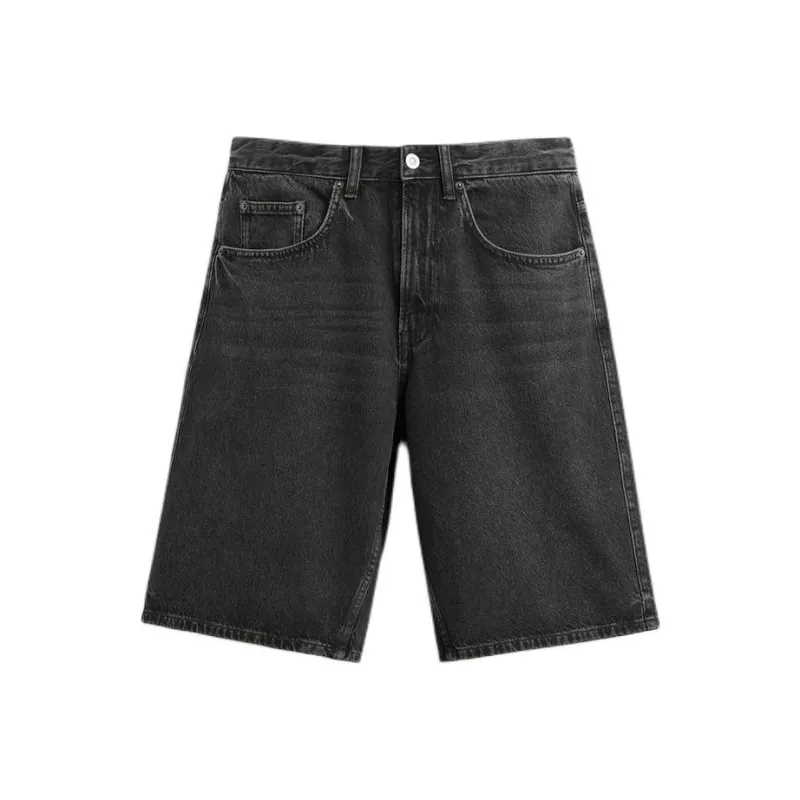 ZARA Denim Shorts Men Black-0