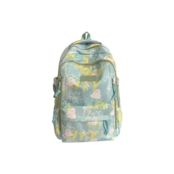 Tonlion Nylon Backpack Unisex Green/White/Pink