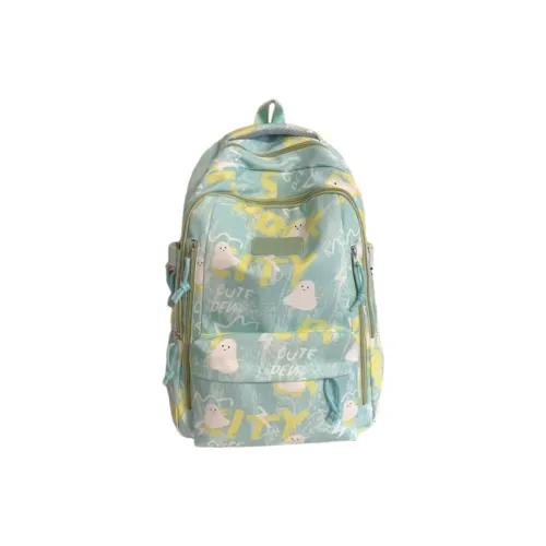 Tonlion Nylon Backpack Unisex Green/White/Pink