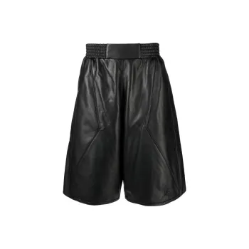 BALMAIN Knee-Length Leather Shorts