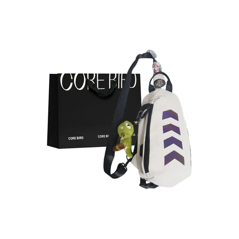 CORE BIRD Nylon Sling Bag Regular Unisex Black/White-5