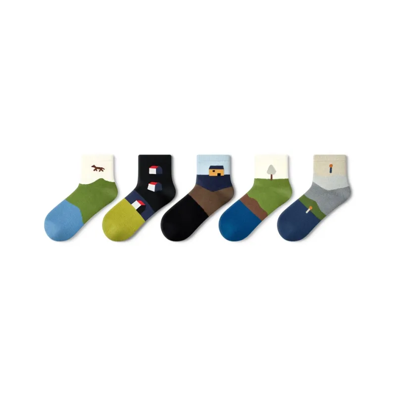 Primeet Mid Calf Socks Men's 5 Pack-3