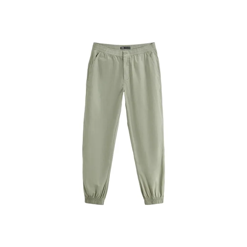 ZARA Casual Pants Men's Light Green-0