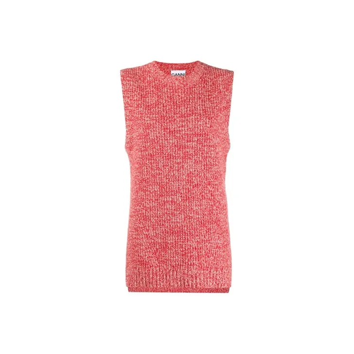 GANNI Marled Knitted Vest Top-0