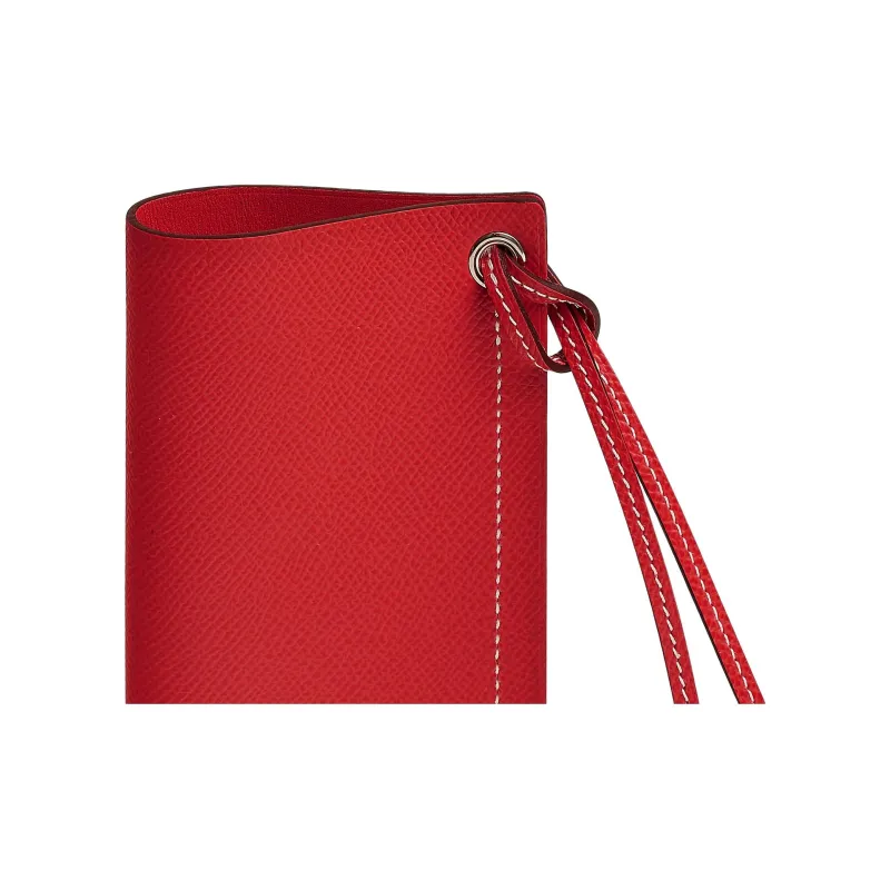 HERMES H Sellier Epsom Calfskin Eyeglass Pouch Medium Size Women's Bright Red-1