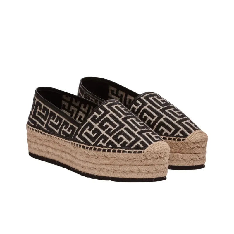 BALMAIN Alex Monogrammed Platform Espadrilles Women's-2