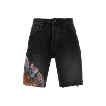 PURPLE-BRAND Tie-dye Print Denim Shorts