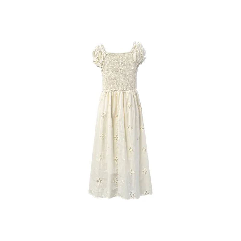 GLEE DIARY Short Sleeved Dress Women's Apricot-7