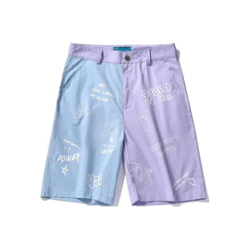 Guuka Casual Shorts Unisex Purple Blue-0