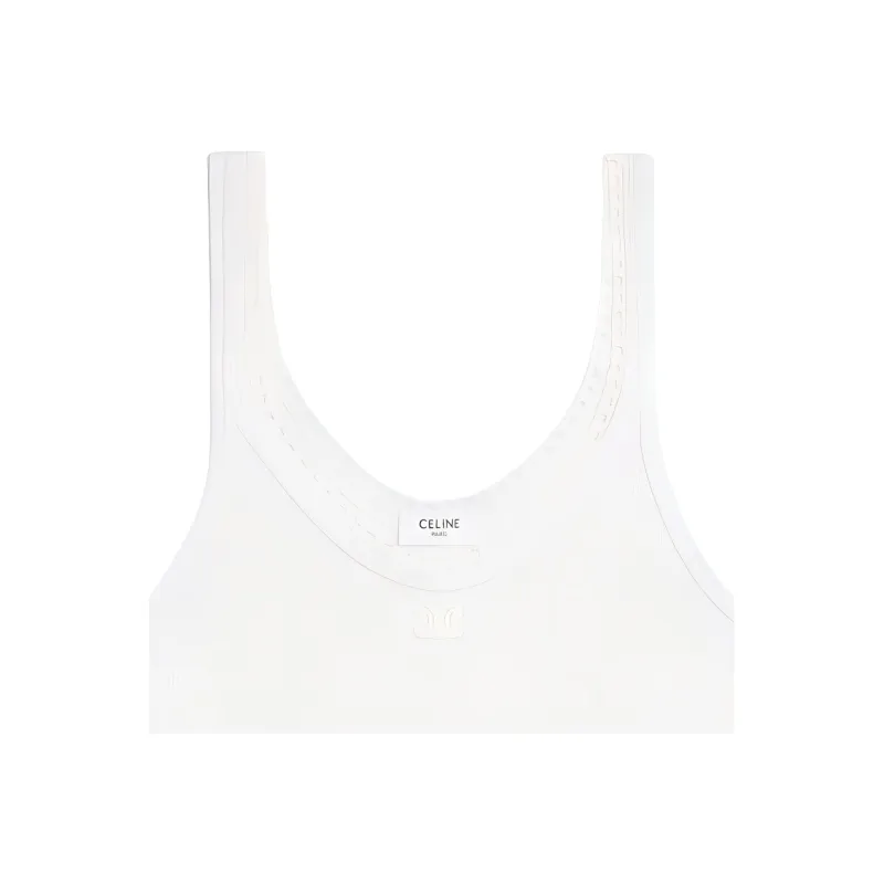 CELINE Triomphe Trim Detailed Tank Top-6
