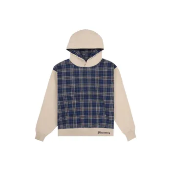PLEASURES Career Contrast Plaid Hoodie