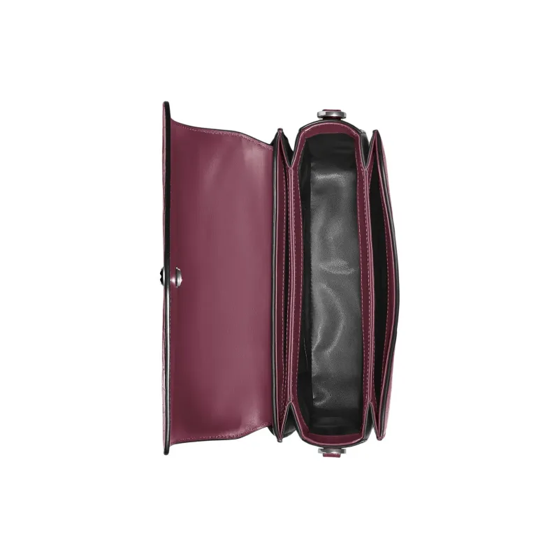 MONTBLANC Grain Cow Leather Shoulder Bag, Crossbody Bag Women's Ink Black Currant Color-3