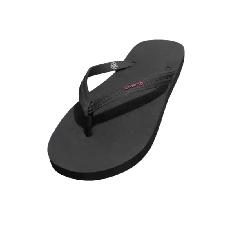 LiNing Odor Resistant Slip Resistant Flip Flops Men's Black-3