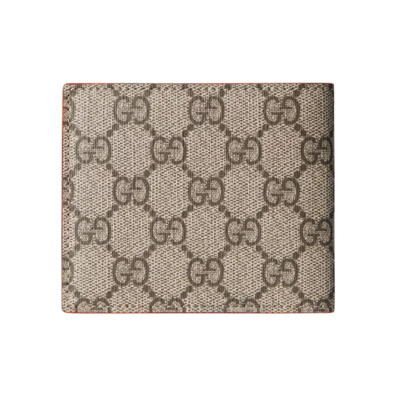 GUCCI GG Supreme Canvas Wallet Men's Beige & Dark Brown-2