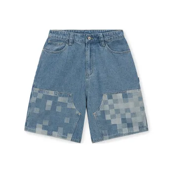 BONELESS Denim Shorts Unisex Camouflage Blue