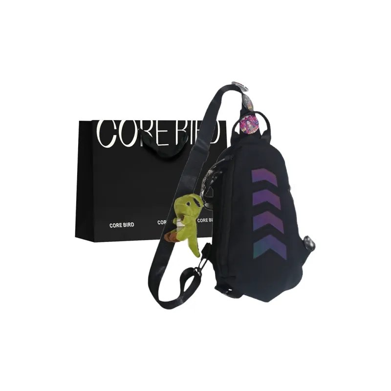CORE BIRD Nylon Sling Bag Regular Unisex Black/White-8