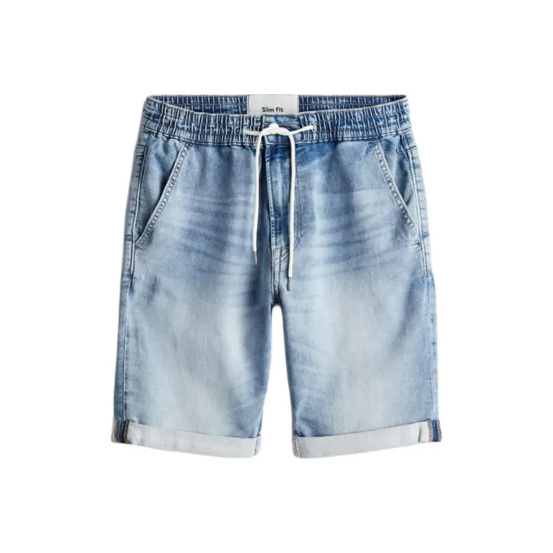H&M Denim Shorts Men's Light Denim Blue-0