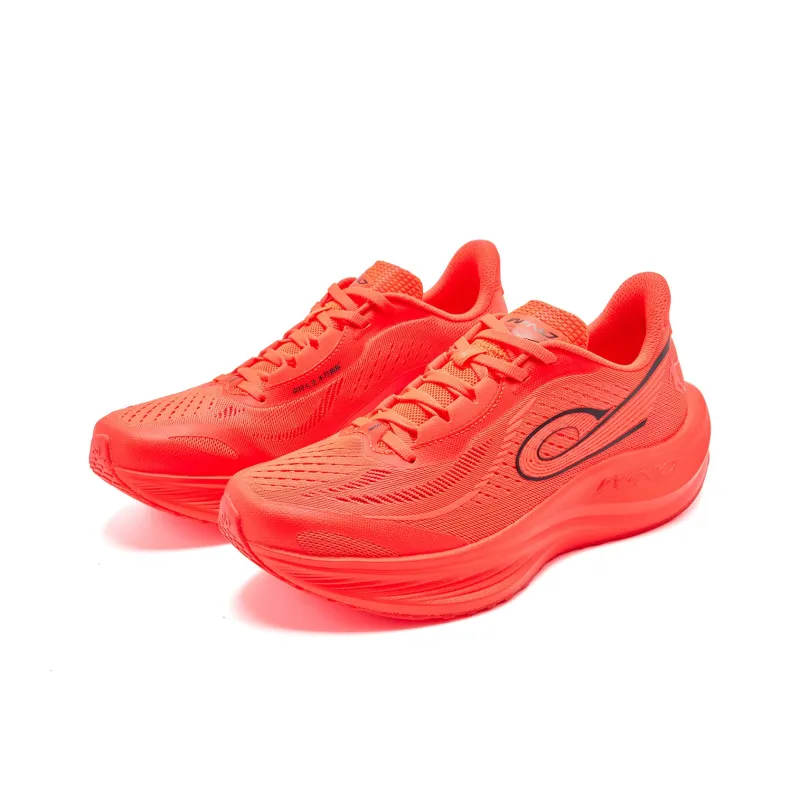 QIAODAN Strong Wind 3TR Running Shoes Men Low Top Flame Red/Black-2