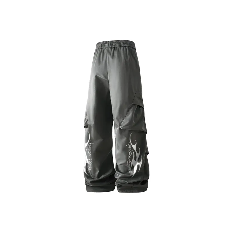 Qnxeey Casual Pants Adjustable Hem Pants Unisex-7